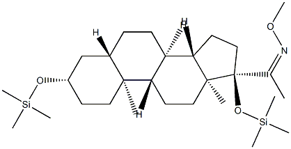 3β,17-Bis(trimethylsiloxy)-5α-pregnan-20-one O-methyl oxime 结构式