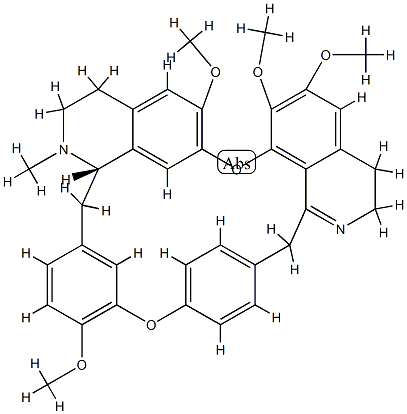 (S)-3,4,4a,5,18,19-hexahydro-9,21,22,26-tetramethoxy-4-methyl-2H-1,24:12,15-dietheno-6,10-metheno-16H-pyrido[2',3':17,18][1,10]dioxacycloicosino[2,3,4-ij]isoquinoline 结构式