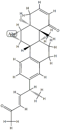 (22E)-6α,7α-Epoxy-5-hydroxy-D(17a)-homo-18,26,27-trinor-5α-cholesta-2,13,15,17,22-pentene-1,24-dione 结构式