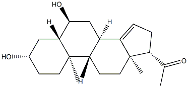 3β,6α-Dihydroxy-5α-pregn-14-en-20-one 结构式