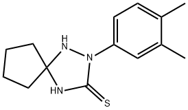 2-(3,4-dimethylphenyl)-1,2,4-triazaspiro[4.4]nonane-3-thione 结构式