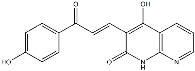 1,8-Naphthyridin-2(1H)-one,4-hydroxy-3-[3-(4-hydroxyphenyl)-3-oxo-1-propenyl]-(9CI) 结构式