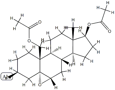 5,6α-Epoxy-3β-fluoro-5α-androstane-17β,19-diol diacetate 结构式