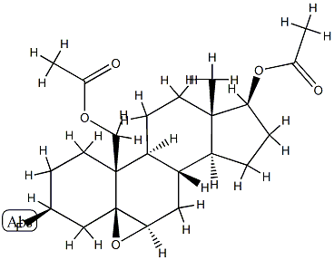 5,6β-Epoxy-3β-fluoro-5β-androstane-17β,19-diol diacetate 结构式