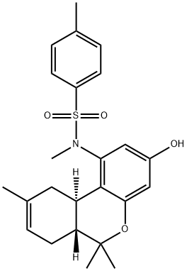 4,N-Dimethyl-N-[(6aR,10aα)-6aβ,7,10,10a-tetrahydro-3-hydroxy-6,6,9-trimethyl-6H-dibenzo[b,d]pyran-1-yl]benzenesulfonamide 结构式