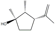 [1R,(+)]-1,2α-Dimethyl-3α-(1-methylethenyl)cyclopentane-1β-ol 结构式