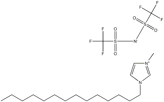 1-十四烷基-3-甲基咪唑双(三氟甲烷磺酰)亚胺盐 结构式