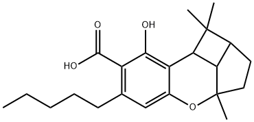 1a,2,3,3a,8b,8c-Hexahydro-8-hydroxy-1,1,3a-trimethyl-6-pentyl-1H-4-oxabenzo[f]cyclobut[cd]indene-7-carboxylic acid 结构式