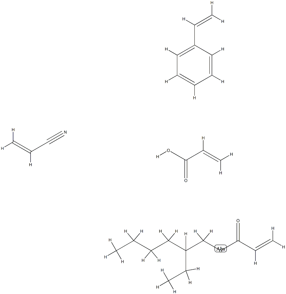 丙烯酸与苯乙烯、丙烯酸-2-乙基己酯和2-丙烯腈的聚合物 结构式