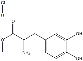 DL-3,4-二羟基苯丙氨酸甲酯盐酸盐 结构式