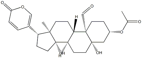 3β-Acetoxy-5,14-dihydroxy-19-oxo-5β-bufa-20,22-dienolide 结构式