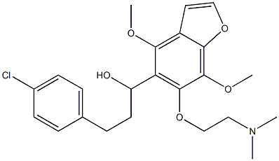 α-[2-(4-Chlorophenyl)ethyl]-4,7-dimethoxy-6-[2-(dimethylamino)ethoxy]-5-benzofuranmethanol 结构式