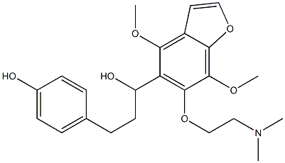 4,7-Dimethoxy-6-[2-(dimethylamino)ethoxy]-α-[2-(4-hydroxyphenyl)ethyl]-5-benzofuranmethanol 结构式