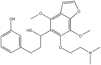 4,7-Dimethoxy-6-[2-(dimethylamino)ethoxy]-α-[2-(3-hydroxyphenyl)ethyl]-5-benzofuranmethanol 结构式