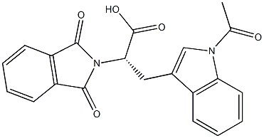 (αS)-1-Acetyl-α-(1,3-dihydro-1,3-dioxo-2H-isoindol-2-yl)-1H-indole-3-propionic acid 结构式