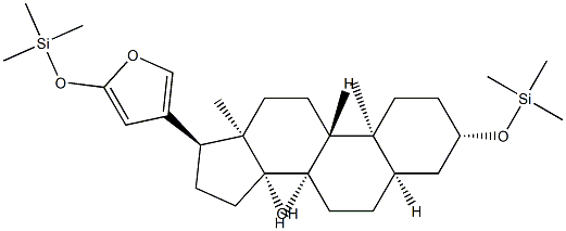 21,23-Epoxy-3β,23-bis[(trimethylsilyl)oxy]-24-nor-5β-chola-20,22-dien-14β-ol 结构式