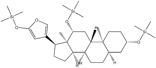 21,23-Epoxy-3β,12β,23-tris[(trimethylsilyl)oxy]-24-nor-5β-chola-20,22-dien-14β-ol 结构式