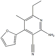 3-Pyridinecarbonitrile,2-amino-6-ethyl-4-(2-furanyl)-5-methyl-(9CI) 结构式