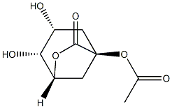 6-Oxabicyclo[3.2.1]octan-7-one, 1-(acetyloxy)-3,4-dihydroxy-, (1R,3S,4S,5S)-rel- (9CI) 结构式