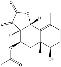 (3aR)-4α-Acetoxy-3aβ,4,5,5a,6,7,8,9bα-octahydro-6α-hydroxy-5aα,9-dimethyl-3-methylenenaphtho[1,2-b]furan-2(3H)-one 结构式