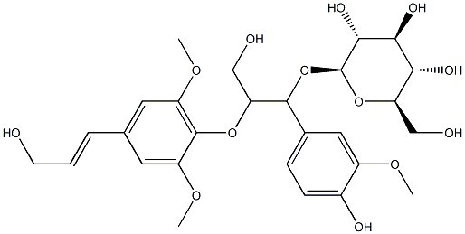 赤式-愈创木基 BETA-芥子醇基醚 7-O-葡萄糖苷 结构式