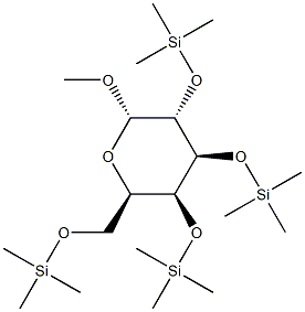 Methyl 2-O,3-O,4-O,6-O-tetrakis(trimethylsilyl)-α-D-galactopyranoside 结构式