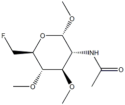 Methyl 2-(acetylamino)-6-fluoro-3-O,4-O-dimethyl-2,6-dideoxy-α-D-glucopyranoside 结构式