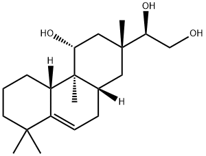 (R)-1-[(2R)-1,2,3,4,4a,4bα,5,6,7,8,10,10aα-Dodecahydro-4β-hydroxy-2,4aβ,8,8-tetramethylphenanthren-2-yl]-1,2-ethanediol 结构式