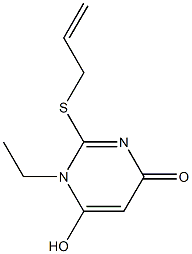 4(3H)-Pyrimidinone,3-ethyl-6-hydroxy-2-(2-propenylthio)-(9CI) 结构式