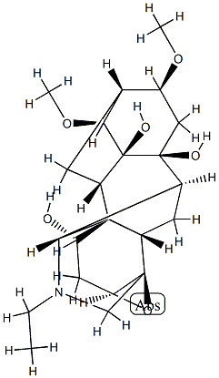 3β,4-Epoxy-20-ethyl-14α,16β-dimethoxyaconitane-1α,8,9-triol 结构式