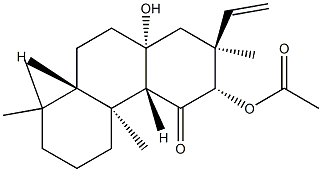 (2S)-3α-(Acetyloxy)-2β-ethenyl-2,3,4aβ,4b,5,6,7,8,8aβ,9,10,10a-dodecahydro-10aα-hydroxy-2,4bα,8,8-tetramethylphenanthren-4(1H)-one 结构式