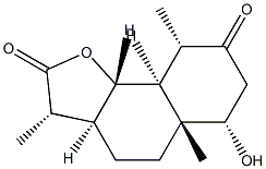 (3S,3aβ,9aβ,9bα)-Dodecahydro-6β-hydroxy-3,5aα,9β-trimethylnaphtho[1,2-b]furan-2,8-dione 结构式