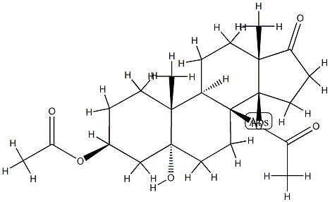 3β,14β-Di(acetyloxy)-5-hydroxy-5α-androstan-17-one 结构式