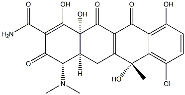 (4S)-7-Chloro-4β-(dimethylamino)-1,4,4aβ,5,6,11,12,12aβ-octahydro-3,6,10,12a-tetrahydroxy-6α-methyl-1,11,12-trioxo-2-naphthacenecarboxamide 结构式