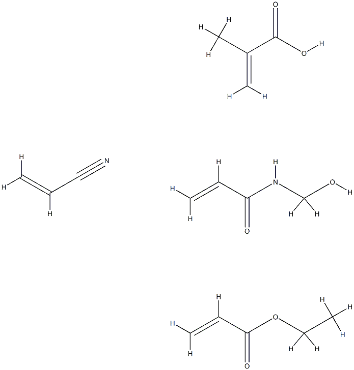 2-Propenoic acid, 2-methyl-, polymer with ethyl 2-propenoate, N-(hydroxymethyl)-2-propenamide and 2-propenenitrile 结构式