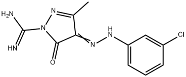 4-[2-(3-Chlorophenyl)hydrazono]-4,5-dihydro-3-methyl-5-oxo-1H-pyrazole-1-carbimide amide 结构式