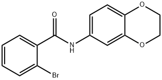 2-bromo-N-2,3-dihydro-1,4-benzodioxin-6-ylbenzamide 结构式