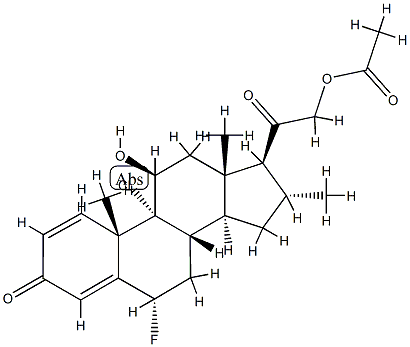9-Chloro-6α-fluoro-11β-hydroxy-21-acetoxy-16α-methylpregna-1,4-diene-3,20-dione 结构式