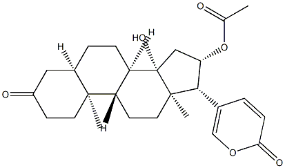 16β-Acetoxy-14-hydroxy-3-oxo-5β,14β-bufa-20,22-dienolide 结构式