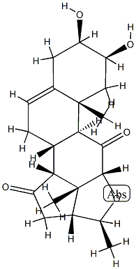 (14β,17R,20S)-2β,3β-Dihydroxy-12α,20-epoxypregn-5-ene-11,15-dione 结构式