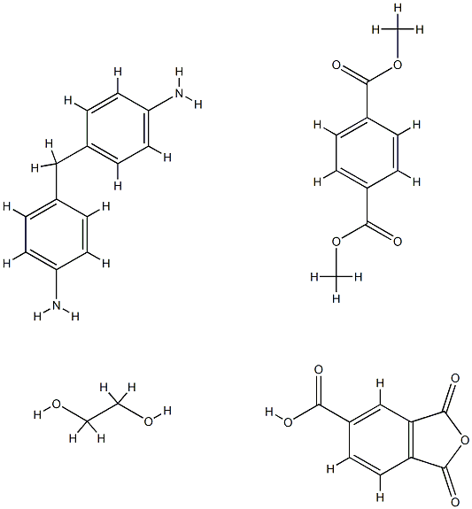 5-Isobenzofurancarboxylic acid, 1,3-dihydro-1,3-dioxo-, polymer with dimethyl 1,4-benzenedicarboxylate, 1,2-ethanediol and 4,4'-methylenebis[benzenamine] 结构式