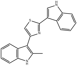 3-[2-(1H-indol-3-yl)-1,3-thiazol-4-yl]-2-methyl-1H-indole 结构式