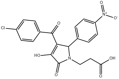 3-(3-(4-chlorobenzoyl)-4-hydroxy-2-{4-nitrophenyl}-5-oxo-2,5-dihydro-1H-pyrrol-1-yl)propanoic acid 结构式