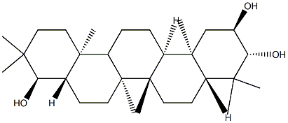 (8α,9β,13α,14β,17α,18β)-21,21-Dimethyl-29,30-dinorgammacerane-2α,3β,22α-triol 结构式