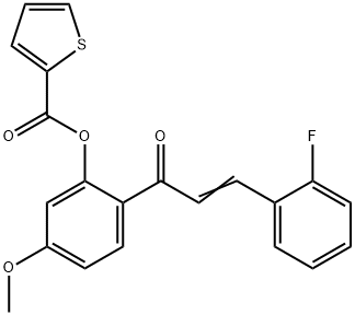 2-[3-(2-fluorophenyl)acryloyl]-5-methoxyphenyl 2-thiophenecarboxylate 结构式