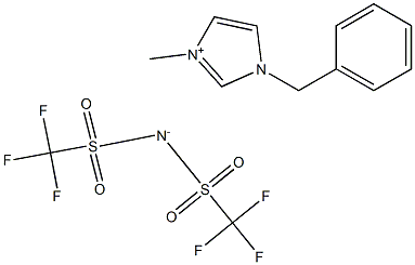 1-苄基-3-甲基咪唑双(三氟甲烷磺酰)亚胺盐 结构式