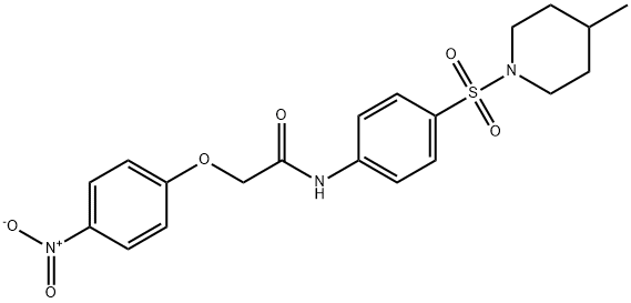 N-{4-[(4-methyl-1-piperidinyl)sulfonyl]phenyl}-2-(4-nitrophenoxy)acetamide 结构式