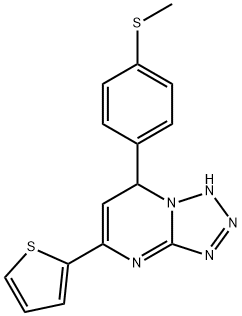 1,7-Dihydro-7-[4-(Methylthio)phenyl]-5-(2-thienyl)-tetrazolo[1,5-A]pyriMidine 结构式