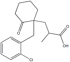 1-(o-Chlorobenzyl)-α-methyl-2-oxocyclohexanepropionic acid 结构式