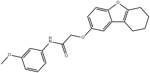 N-(3-methoxyphenyl)-2-(6,7,8,9-tetrahydrodibenzo[b,d]furan-2-yloxy)acetamide 结构式